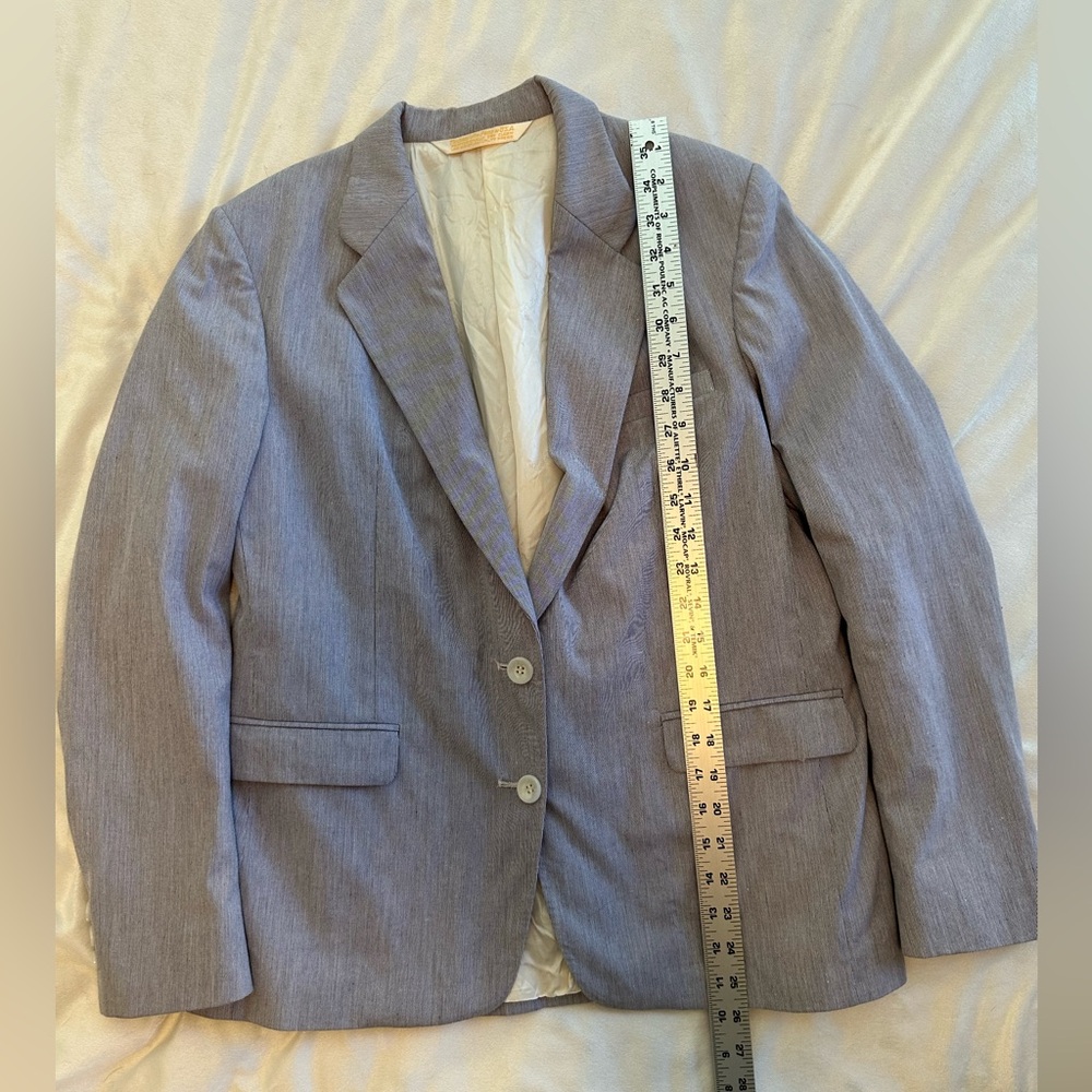Blue and White Striped Linen Blazer - size small